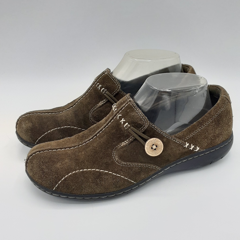 Clarks Bendables Brown Suede Slip-On Comfort Shoes